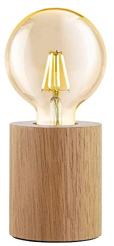 Mengjay Trade Lampada da comodino in legno, Lampada da Tavolo Notturna,abat-jour da comodino piccola,luce da lettura vintage industriale,LED Lampada da Tavolo,adatta per soggiorno, studio e ufficio