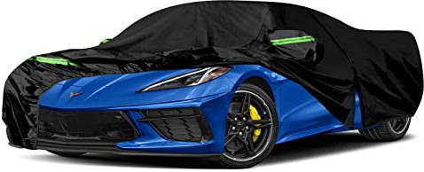 Waterproof Car Covers Replace for 2020–2025 Corvette C8, 6 Layers All Weather Custom-fit Car Cover with Zipper Door for Snow Rain Dust Hail Protection (C8)