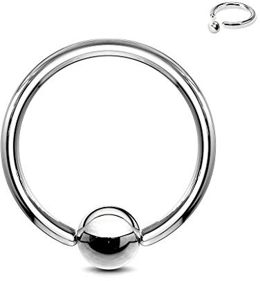 Anillo de bola de sujeción 2,0 – 10,0 mm de acero quirúrgico 316L – Piercing BCR – Selección de tamaños – Ball Closure Ring