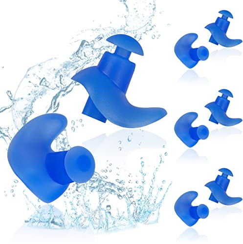 ACWOO Schwimm Ohrstöpsel, 3 Paar Wiederverwendbare Weich Silikon Ohrstöpsel Ohrschutz, Silikon Ohrstöpsel Schwimmen, Kinder Erwachsene für Duschen Schwimmen Surfen Schnorcheln Wassersportarten