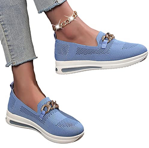 puzzlegame Zapatos Casuales para Caminar sin Cordones para Mujer, Zapatillas Deportivas Planas cómodas y Ligeras, Zapatillas ortopédicas cómodas, Zapatos Transpirables Casuales Ligeros para Pescar