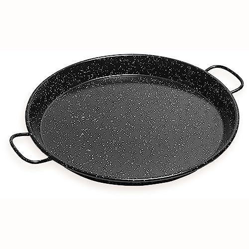 briebe Emaillierte Paellapfanne Valencianische 42 cm, Antihaftbeschichteter Emaillierter Stahl, 10 Portionen Paella, Geeignet für Gas, Backofen