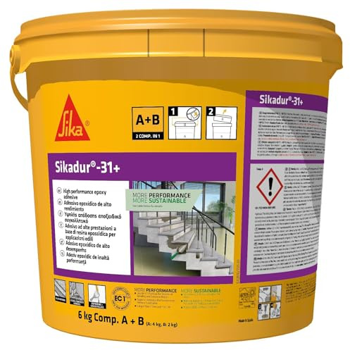 SIKA - Adesivo epossidico strutturale - Sikadur 31+, Grigio - Formato grande per ripristini importanti - Tenuta indistruttibile su metallo e pietra - Risultati eccellenti e duraturi - 6kg