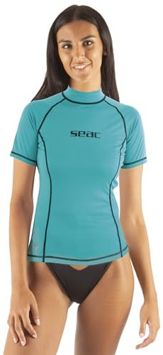 Seac T-Sun Short Lady, Rash Guard zum Schwimmen, Surfen, Tauchen, UV-Schutz, tiffany, S