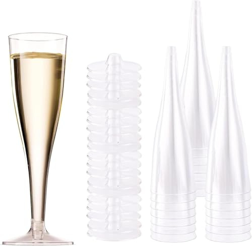 Yitobici Sektgläser,Champagner Gläser,Durchsichtige Champagnergläser 150ml,Wiederverwendbar,Sektkelch Sektflöten,Champagnergläser,Sektglas,für Hochzeiten,Geburtstage & Partys (transparent)