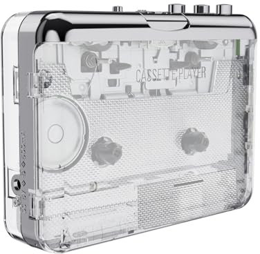 docooler Kassettenspieler mit USB Konvertieren Sie Bänder in MP3, übertragen Sie Retro-Musik auf PC/iPod Jack für Kopfhörer und Cinch-Eingang, wiederaufladbarer Akku / Stromversorgung über USB