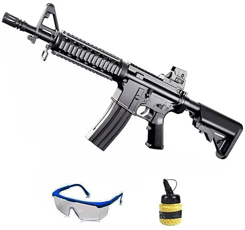Fucile Saigo M4 CQB Molla (6 mm) | Fucile softair calibro 6 mm + bottiglia + occhiali protettivi. Pistola per iniziare ad usare l'airsoft (potenza: 0,9 joule)