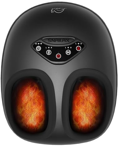 Snailax Foot Massager with Heat, Shiatsu Feet Massager Deep Kneading, Compression, Multiple Modes & Adjustable Intensity for Home Office Use, Gifts for Women Men, Birthday Gift