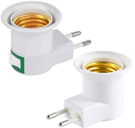 Okaywork Douille - Adaptateur de douille E27, Support Ampoule LED, Base de LED Douille de lampe, Conversion en prise de courant et prise E27. (avec Interrupteur)