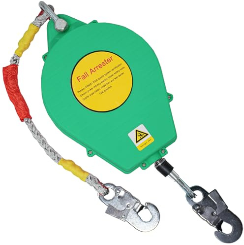 Aocay Arnes Linea de Vida Retractil Tejado 150kg(Verde,5 Metros)