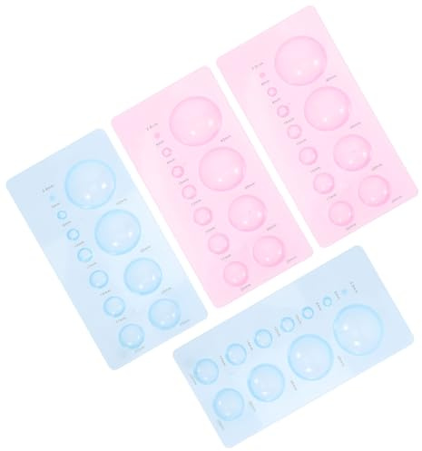 TOMETURE 4 Moldes para Filigrana de Papel Abs, Molde de Media Bola 3d, Herramientas para Manualidades Papel Quilling, Juego de 2 Azules y 2 Rosas, Adecuado para Macetas y Figuras