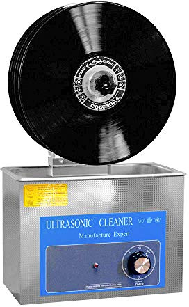 Ultraljud vinylskivrengöringsmaskin, djuprengöring med torkställningssats, 6 st en gång, 0-20 min timing, lyftbar design