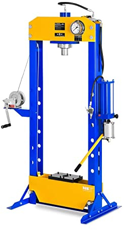 MSW Presse d'Atelier Hydropneumatique MSW-WP-50T-P (Force de Pression Max. de 50 000 kg, Hauteur de Travail 350-1100 mm, réglable en Hauteur sur 8 Positions)