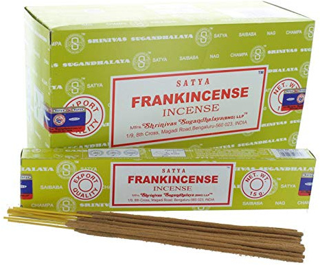 Satya Frankincense Incense Satya Sai Baba Nag Champa - Frankincense Incense Stick Box - Pack Of 12 (15 Gram Each)