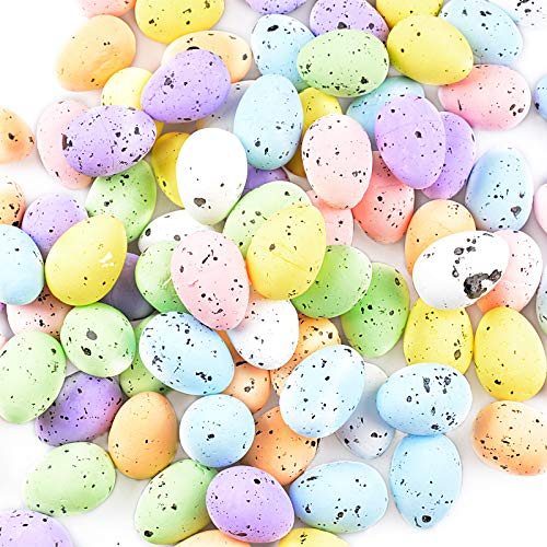BETESSIN 100 Pz Uova di Pasqua Colorate Mini Uova Pasquali Artigianali di Schiuma Decorazione per Festa Pasqua Ornamenti per Casa Party Giocattoli Regalo