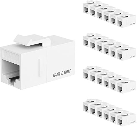 iwillink RJ45 Cat6 Keystone Coupler 25-Pack, Female to Female Cat6 Keystone Jack, UTP Keystone Coupler Insert,Keystone Jack, White