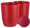 Tymar Blumentopf, 2er-Pack, Orchideentopf, Blumenkübel für Orchidee, Pflanzentopf aus Kunststoff, Moderne, schlanke, Runde Form (Rot, ø 12,5 cm)