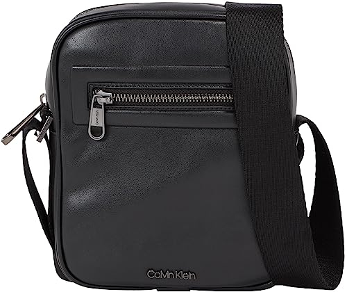 Calvin Klein Herren Umhängetasche Elevated Reporter Klein, Schwarz (Ck Black Smooth), Onesize