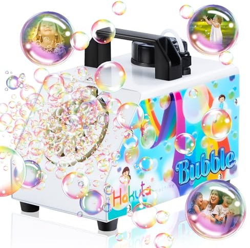 Hakuta Seifenblasenmaschine mit 2 Geschwindigkeitsstufen 10000/Min&20000/Min, Portable Seifenblasenmaschine für Outdoor Indoor Geburtstag Hochzeit Party Weihnachten