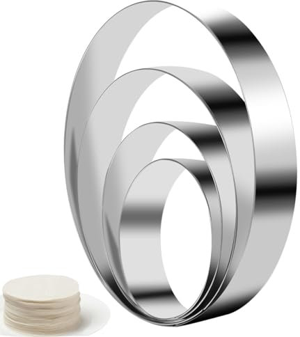 4 Packs Round Cookie Cutter Set, Stainless Steel Biscuit Cutters for Baking Circle Biscuit Cookie Cutter Geometric Cookie Cutters Shapes Molds Metal Baking Rings for Pastry,Pastry Cutters