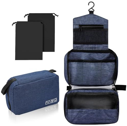 Aucuu Hängender Kulturbeutel Herren, Kosmetiktasche fur Damen/Herren, Faltbare Kulturbeutel zum Aufhängen, Waschtasche mit Haken, Kosmetiktasche Groß, Reise Kulturtasche, Toilettentasche