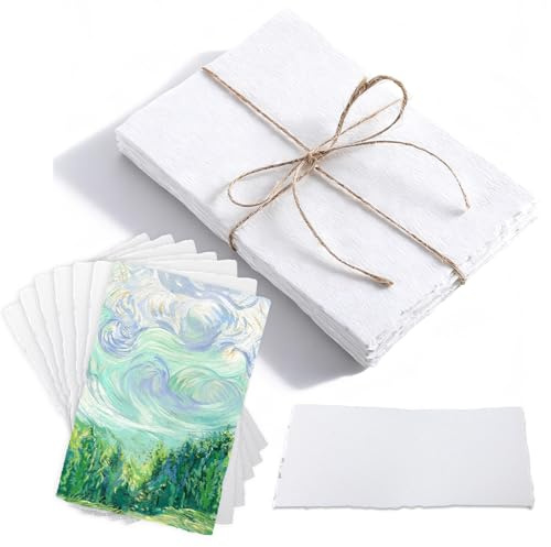 25 hojas de papel de acuarela A6, papel grueso para acuarela, tarjetas postales en blanco, para acuarela, tarjetas postales, tarjetas en blanco, papel hecho a mano para tarjetas de felicitación