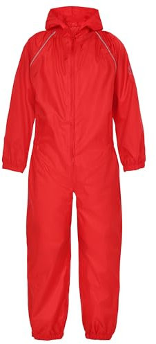 Childrens Rainsuit Kids Waterproof Colour=Red Size=7-8