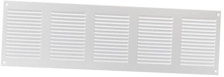 500x150mm Grille de Ventilation avec Moustiquaire - Grilles d'aération en Métal - Acier, Blanc