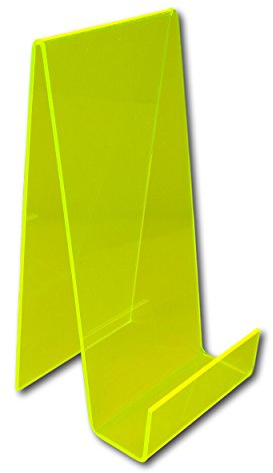 EPOSGEAR XL Extra Large Plastic Acrylic Perspex Book Plate Retail Display Stand Holder - Perfect for Schools, Nurseries, Libraries etc (Acid Green)