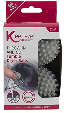Kleeneze COMBO-5432 Trocknerbälle, 6er-Set, Wiederverwendbare Waschbälle, Wäsche Weichspüler Roller Trocknerbälle, weniger Falten, Kleidung schneller trocknen, weiche Kleidung, schmilzt Nicht, grau