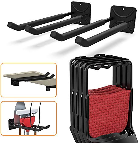 TORACK Garage Hooks Heavy Duty Tool Organizer, Wall Mount Hanger Rack Garage Storage Utility Hooks for Car Tires, Ladders, Chairs, Strollers, Power Tools, Garden Tools (2 Pack, 12.4 Hook)