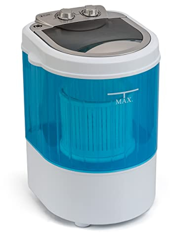 BluMill Mini Toplader Waschmaschine, mit Schleuder, Camping Waschmaschine bis zu 3 KG, Klein Und Handlich mit Tragegriff