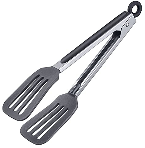 Westmark Serveringstång, med stora silikonskedar och gummerade handtag, längd: 26,5 cm, rostfritt stål/plast/silikon, komfort silikon mini, silver/svart, 16112270