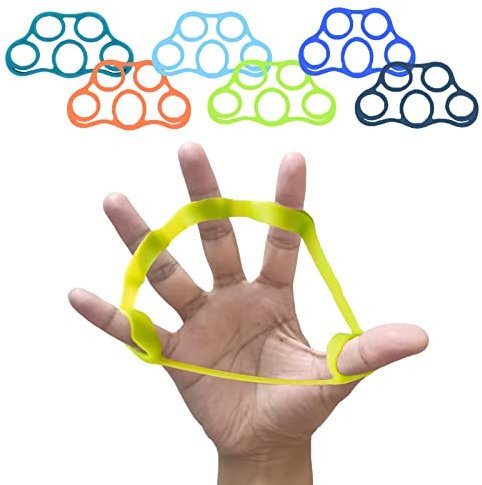 Allenatore per muscoli delle dita, Barella per dita, Allenatore per muscoli in gomma, Allenatore per le mani, Rafforzamento della forza delle dita, Allenamento per arrampicata su roccia (6 pezzi)
