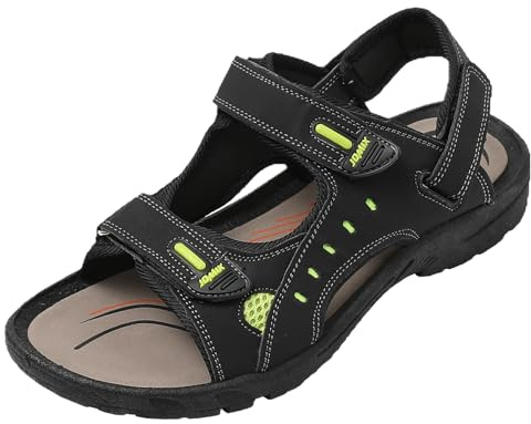 JOMIX Sandales Homme Sandales de Randonnée Sandales Homme d'été Chaussures de Marche Homme pour Extérieur Sport (Noir, 44)