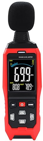 DANOPLUS Portable Sound Level Meter Datalogger A/C/Z, Fast/Slow Weighting Decibel Meter High Accuracy Data Recording Function Use for Home, Factory, Noisy Neighbor, Traffic Digital Sound Tester