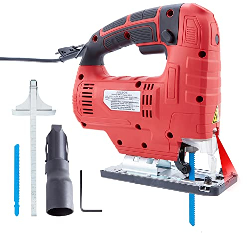 Arebos Professionelle Stichsäge | Elektro Stichsäge 710W | Ergonomischer Griff | 45° Links-Rechts neigbar | Schneller Sägeblattwechsel | Anschluss für Staubabsaugung