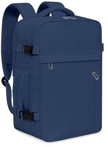 KIRFEIHT Mochila Viaje Cabina Avion 40x20x25 Equipaje de Mano para Ryanair - Maletas de Cabina Pequeña 20L Equipaje de Mano con Puerto de Carga USB para Negocios y Ocio - Azul