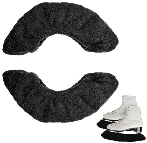 1 Paar Schwarz Eishockey Elastische Kufenstrümpfe, Größe L, Kufenschoner Schlittschuhe, Schlittschuhschoner Eishockey, Schlittschuh Kufenstrumpf für Damen Herren Kinder Schlittschuhe & Eislaufschuhe