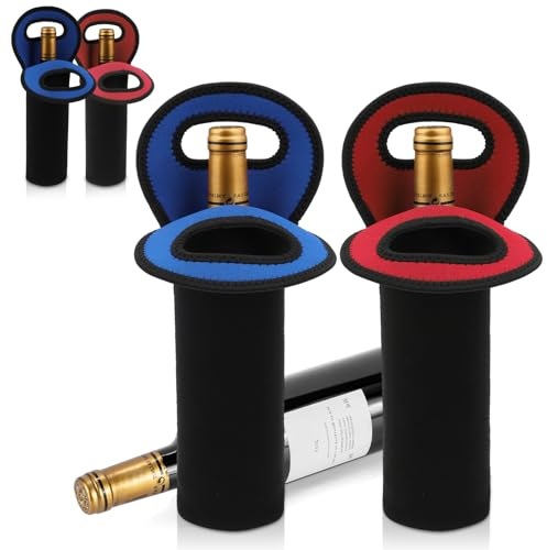 2pcs Borsa per Bottiglie in Neoprene Portabottiglie Vino per 2 Bottiglies per Portare con Maniglia Borsa Spesa Cestello Portabottiglie Acqua Vino per Pesca Campeggio Viaggi Stoccaggio Idee Regalo