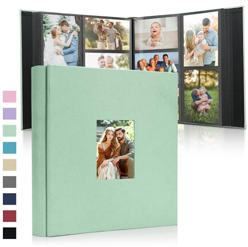 DazSpirit Grande Album Fotografico da Inserire 10x15 cm con 1000 Tasche, Libro Fotografico in Lino da Inserire, Finestra Frontale Personalizzabile, Ideale per Famiglia, Matrimonio, Viaggi e Ricordi