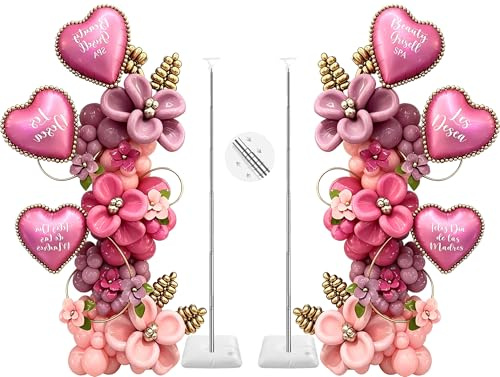 MaxBinTon Set Di Colonne Per Palloncini, Regolabile in Altezza, Riutilizzabile, Compleanni, Matrimoni, Lauree, Shower, Baby, 2 M