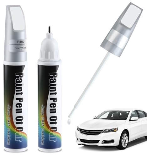Penriter 2pcs L90A Blanc Polaire Stylo Retouche Peinture Voiture pour Volkswagen/VW, 2-In-1 Peinture Voiture Carrosserie, Stylo Anti Rayure Voiture, Stylo Réparation des Rayures Auto De Peinture