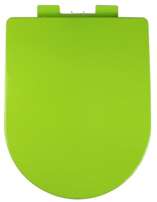 Asiento del inodoro suave cerrado en forma de D, Asiento De Inodoro En Forma De D Con Cierre Suave Y Fijación Superior De Liberación Rápida 45x36cm Multicolor(Green)
