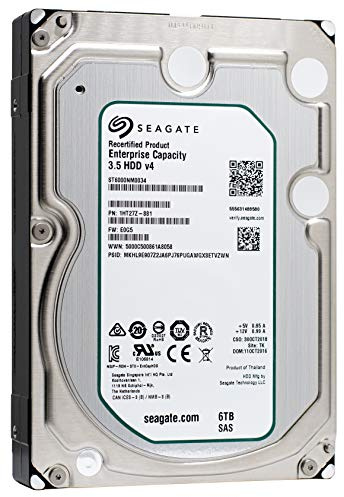 Seagate Enterprise Capacity 3.5 HDD| ST6000NM0034 | 6TB 7.2K RPM SAS 12Gb/s 128MB Cache 3.5' | 512n | Enterprise Hard Disk Drive for Hyperscale Applications (Renewed)