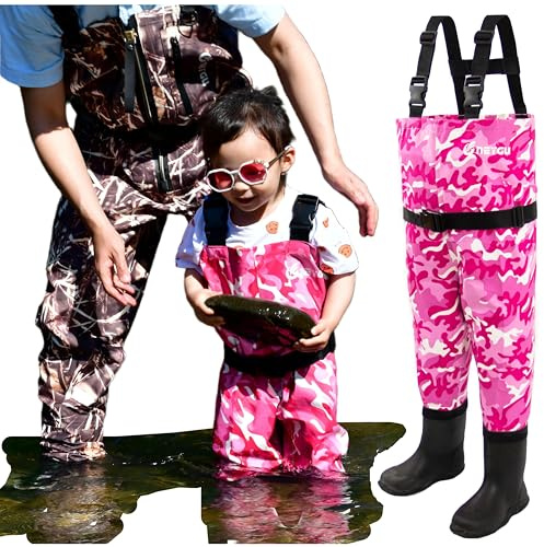 NEYGU toddler, teens waders, child chest wader with boots, kids fishing wader