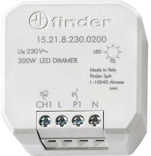 Finder 15.21.8.230.0200 infälld dimmer lämplig för belysningsmedel: LED-lampa ljusgrå