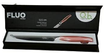 FLUO by Q.b. by MOPITA, Multipurpose Knife, 12.5 cm Steel Blade, Rose Gold Professional Steel Handle