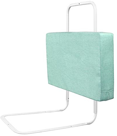 YRHome Barrera de cama para niños, 60 cm, 5 agujeros, altura regulable, protección anticaídas, suave, con cremallera extraíble y lavable, verde lago