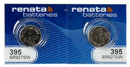 Renata 395 SR927SW Batteries - 1.55V Silver Oxide 395 Watch Battery (2 Count)